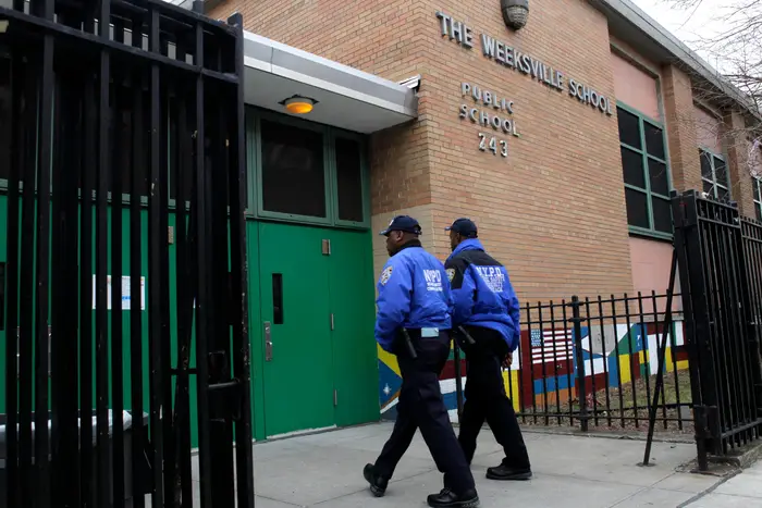 Police outside of a NYC public school